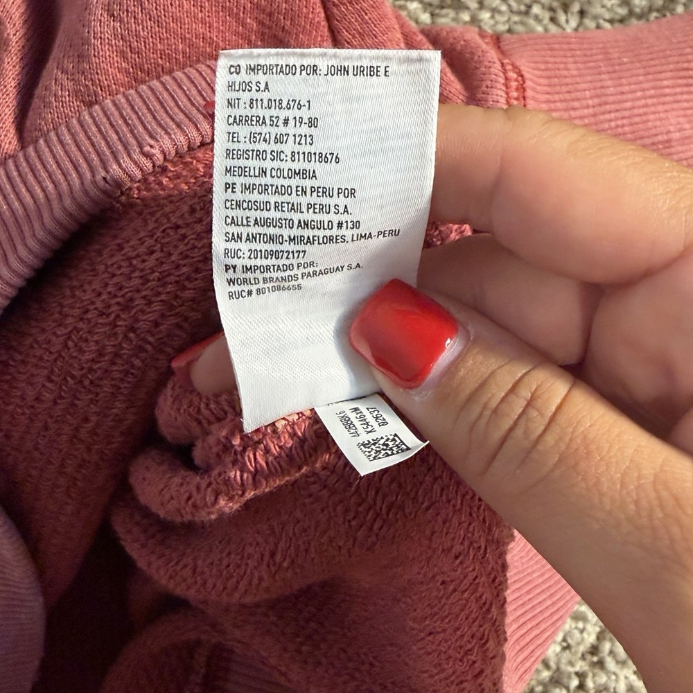 American Eagle Textured Fleece Oversized Hoodie‎ Women's Size Small Rust - Picture 7 of 9